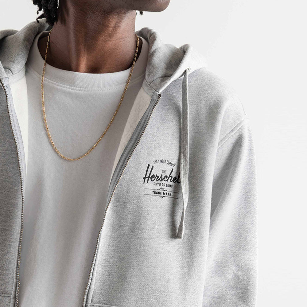 Herschel Basic Zip Hoodie Men's Black/White - Main Image